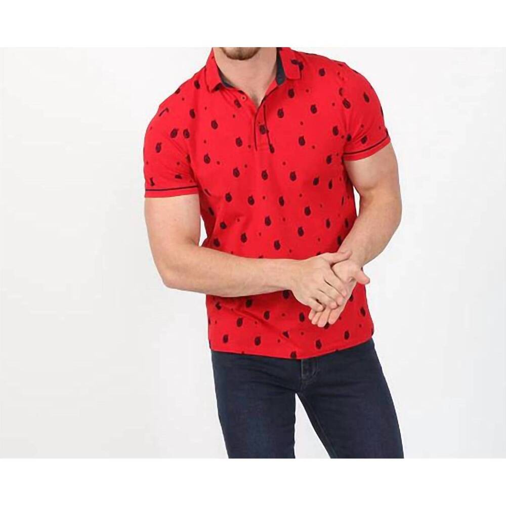 NEW EIGHT X flocking polo in red